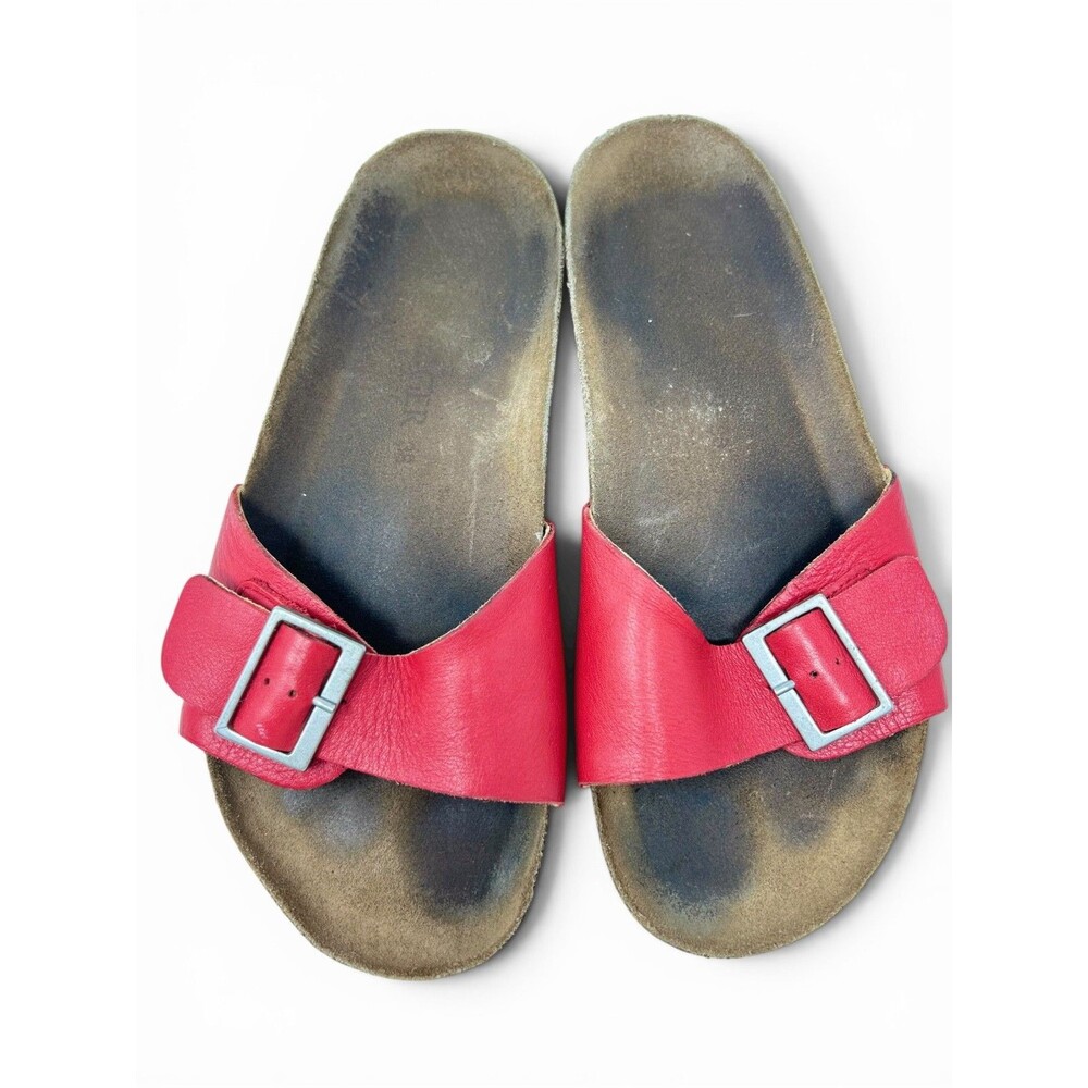 Haflinger Women's Gina Sandals Red Suede Size 38